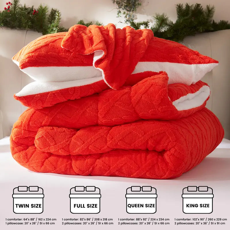 🛏️ Soft Milk Velvet Comforter Set | 2pcs/3pcs Plain All Season Bedding with Pillowcases, Machine Washable