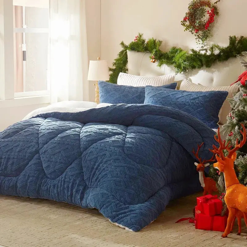 🛏️ Soft Milk Velvet Comforter Set | 2pcs/3pcs Plain All Season Bedding with Pillowcases, Machine Washable