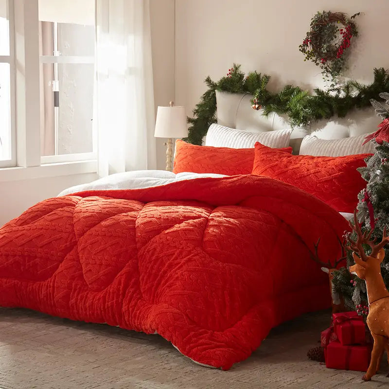 🛏️ Soft Milk Velvet Comforter Set | 2pcs/3pcs Plain All Season Bedding with Pillowcases, Machine Washable
